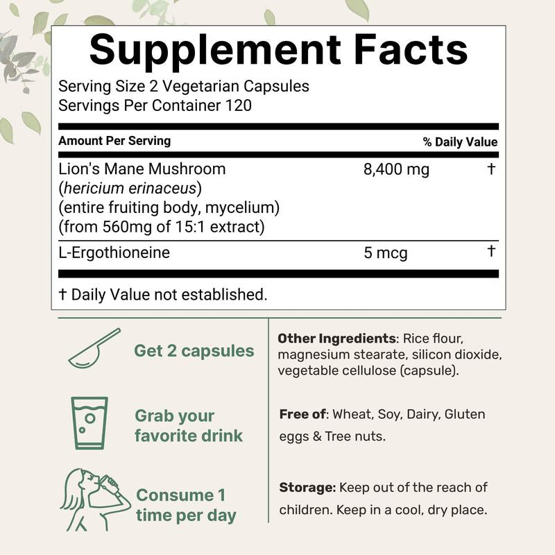 Lion's Mane Mushroom Capsules