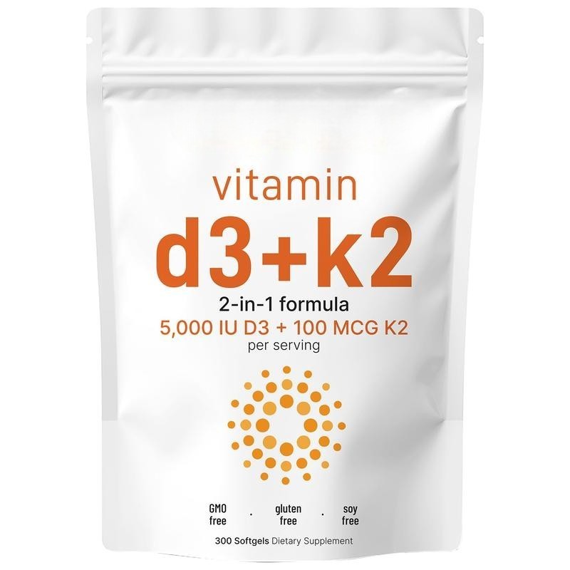 Vitamin D3 & K2 With Sunflower Seed Oil Softgels