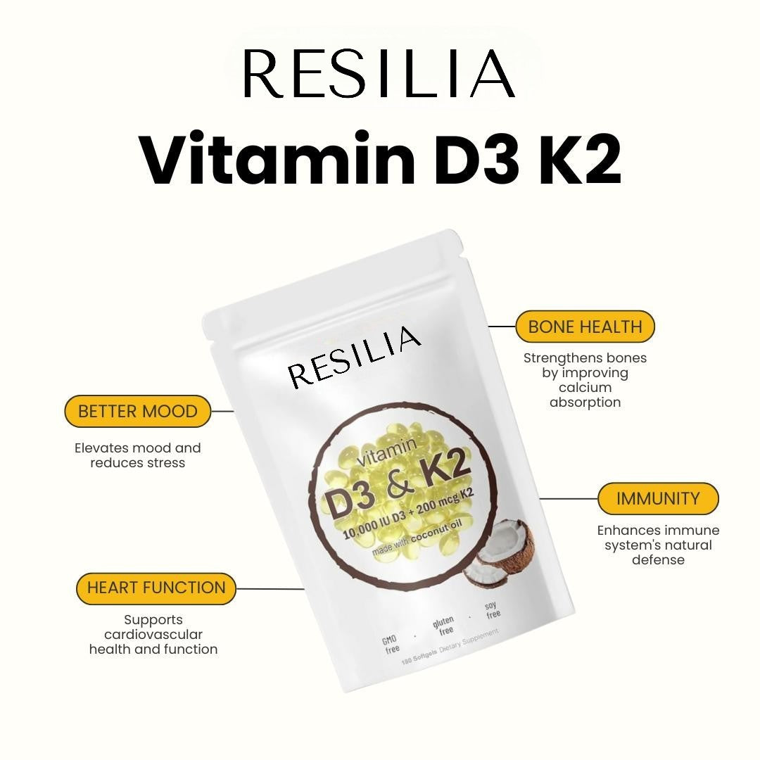 Vitamin D3 & K2 With Coconut Oil Softgels